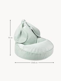 Pouf sacco per bambini in velluto Bunny, Rivestimento: velluto (100% poliestere), Velluto verde menta, Ø 60 x Alt. 75 cm