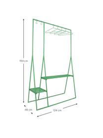 Stojan na oblečenie z kovu Eldo, Kov s práškovým náterom, Zelená, Š 124 x V 194 cm