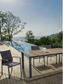 Krzesło ogrodowe z podłokietnikami Kubik, Stelaż: aluminium malowane proszk, Ciemny szary, S 57 x G 62 cm