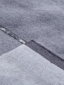 Ručně všívaný vlněný koberec Satomi, Antracitová, odstíny šedé