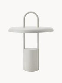 Lámpara de mesa LED para exteriores regulable Pier, con puerto USB, Lámpara: hierro recubierto, Cable: plástico, Blanco Off White, Ø 20 x Al 25 cm