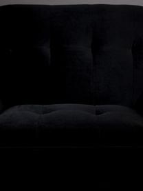 Fluwelen fauteuil Kate in zwart, Bekleding: polyester (fluweel), Poten: gepoedercoat metaal met d, Fluweel zwart, 95 x 79 cm