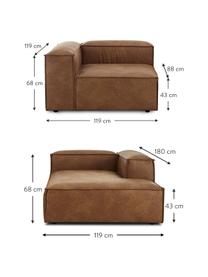 Modulares Ecksofa Lennon aus recyceltem Leder, Bezug: Recyceltes Leder (70 % Le, Gestell: Massives Holz, Sperrholz, Füße: Kunststoff, Leder Braun, B 238 x T 180 cm, Eckteil rechts