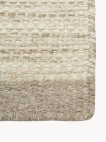Alfombra corredor artesanal de lana Asko, Parte superior: 90% lana, 10% algodón, Reverso: algodón Las alfombras de , Beige, An 80 x L 250 cm