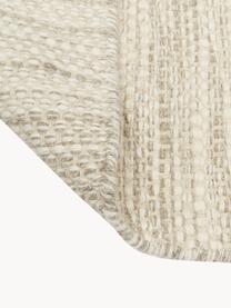 Handgewebter Wollläufer Asko, meliert, Flor: 90 % Wolle, 10 % Baumwoll, Hellbeige, B 80 x L 250 cm