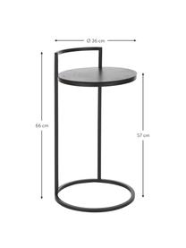 Okrągły stolik pomocniczy z metalu Circle, Blat: metal powlekany, Stelaż: metal malowany proszkowo, Czarny, Ø 36 x W 66 cm