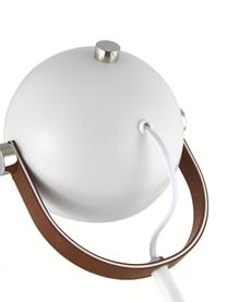 Lámpara de escritorio grande con cuero Bow, Pantalla: metal pintado, Cable: plástico, Blanco, An 42 x Al 54 cm