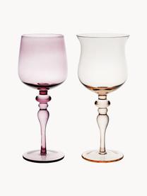 Mundgeblasene Weingläser Diseguale, 6er-Set, Glas, mundgeblasen, Bunt, transparent, Ø 8 x H 20 cm, 200 ml