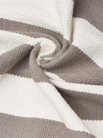 Pruhovaný ručne tkaný bavlnený koberec Blocker, Krémovobiela/svetlosivá
