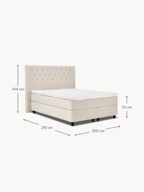 Prémiová zamatová kontinentálna posteľ Phoebe, Zamatová béžová, Š 180 x D 200 cm, tvrdosť H2