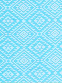 Fouta imprimé graphique Cisha, Turquoise, blanc