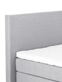 Letto boxspring premium Eliza, Materasso: a molle insacchettate a 7, Piedini: legno di faggio massiccio, Grigio, 200 x 200