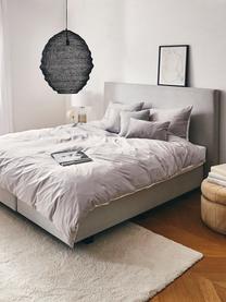 Letto boxspring premium Eliza, Materasso: a molle insacchettate a 7, Piedini: legno di faggio massiccio, Grigio, 200 x 200