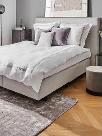 Letto boxspring premium Eliza, Materasso: a molle insacchettate a 7, Piedini: legno di faggio massiccio, Grigio, 200 x 200