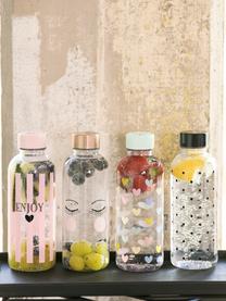 Bottiglia Enjoy, Plastica, priva di BPA, BPS e ftalati, Bottiglia: trasparente, rosa, nero Coperchio: nero, Ø 8 x Alt. 21 cm