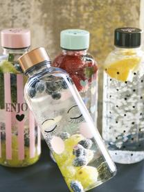 Bottiglia Enjoy, Plastica, priva di BPA, BPS e ftalati, Bottiglia: trasparente, rosa, nero Coperchio: nero, Ø 8 x Alt. 21 cm