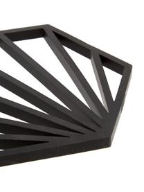 Dessous-de-plat en silicone Shell, 2 pièces, Silicone, Noir, larg. 16 x haut. 1 cm