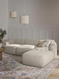 Modulares Bouclé-Ecksofa Sofia (3-Sitzer), Bezug: Bouclé (100 % Polyester) , Gestell: Fichtenholz, Spanplatte, , Füße: Kunststoff Dieses Produkt, Bouclé Off White, B 277 x T 185 cm, Eckteil rechts