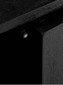 Schwarzes Sideboard Luca mit Türen aus Massivholz, Korpus: Massives Mangoholz, gebür, Gestell: Metall, pulverbeschichtet, Schwarz, B 160 x H 70 cm