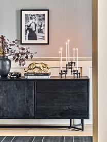 Schwarzes Sideboard Luca mit Türen aus Massivholz, Korpus: Massives Mangoholz, gebür, Gestell: Metall, pulverbeschichtet, Schwarz, B 160 x H 70 cm