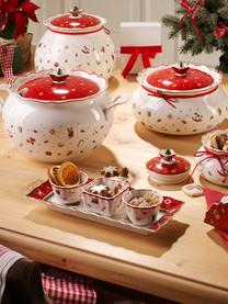 Súprava porcelánových misiek na dipy Toy's Delight, 4 diely, Prémiový porcelán, Červená, biela, Súprava s rôznymi veľkosťami