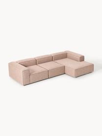 Modulares Ecksofa Lennon aus Leinen-Mix, Bezug: 50 % Viskose, 25 % Leinen, Gestell: Fichtenholz, Sperrholz, m, Leinen-Mix Rostrot, B 327 x T 180 cm, Eckteil links