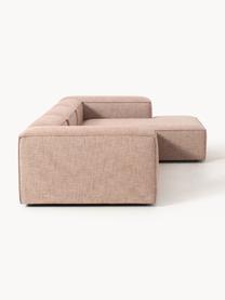 Modulares Ecksofa Lennon aus Leinen-Mix, Bezug: 50 % Viskose, 25 % Leinen, Gestell: Fichtenholz, Sperrholz, m, Leinen-Mix Rostrot, B 327 x T 180 cm, Eckteil links