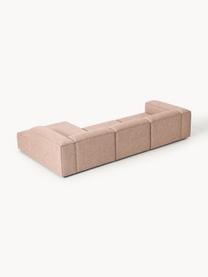 Modulares Ecksofa Lennon aus Leinen-Mix, Bezug: 50 % Viskose, 25 % Leinen, Gestell: Fichtenholz, Sperrholz, m, Leinen-Mix Rostrot, B 327 x T 180 cm, Eckteil links