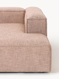 Modulares Ecksofa Lennon aus Leinen-Mix, Bezug: 50 % Viskose, 25 % Leinen, Gestell: Fichtenholz, Sperrholz, m, Füße: Kunststoff Dieses Produkt, Leinen-Mix Rostrot, B 327 x T 180 cm, Eckteil links