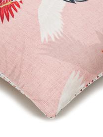 Housse de couette réversible en satin de coton Izia, Rose, blanc, rose bonbon