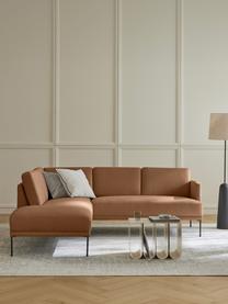 Ecksofa Fluente, Bezug: 100% Polyester 35.000 Sch, Gestell: Massives Kiefernholz, Webstoff Nougat, B 221 x T 200 cm, Eckteil rechts