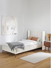 Cama individual de terciopelo Dusk, Tapizado: terciopelo de poliéster A, Estructura: madera de pino maciza con, Patas: metal con pintura en polv, Terciopelo beige claro, An 90 x L 200 cm