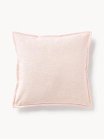 Housse de coussin 50x50 en coton Vicky, 100 % coton bio, Rose pâle, larg. 50 x long. 50 cm