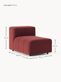 Samt-Mittelmodul Lena, Bezug: Samt (100 % Polyester) De, Gestell: Buchenholz, Spanplatte, H, Samt Weinrot, B 78 x T 106 cm