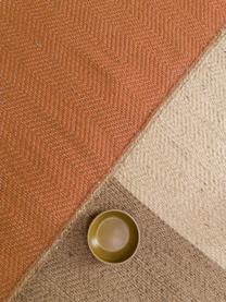 Tappeto in juta con nappe Dune, 100% juta, Rosso arancione, beige, grigio, Larg. 140 x Lung. 200 cm (taglia S)