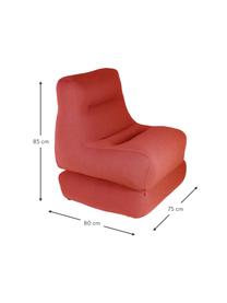 Outdoor loungefauteuil Sit Pool met ligfunctie, handgemaakt, Bekleding: 70% PAN + 30% PES, waterd, Koraalrood, B 75 x H 85 cm
