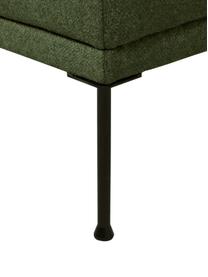 Puf z metalowymi nogami Fluente, Tapicerka: 100% poliester Dzięki tka, Stelaż: lite drewno sosnowe z cer, Nogi: metal malowany proszkowo, Ciemnozielona tkanina, S 62 x W 46 cm