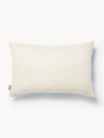 Housse de coussin 40x60 en soie avec motif abstrait Silky, Bleu, beige clair, larg. 40 x long. 60 cm