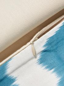 Housse de coussin 40x60 en soie avec motif abstrait Silky, Bleu, beige clair, larg. 40 x long. 60 cm