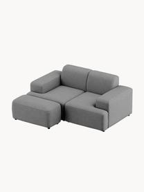 Hocker Melva, B 99 x T 42 cm, Bezug: 100 % Polyester Der strap, Gestell: Massives Kiefern- und Fic, Webstoff Dunkelgrau, B 99 x T 42 cm