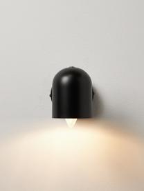 Verstelbare wandlamp Almo, Lampenkap: gepoedercoat metaal, Zwart, Ø 10 x H 17 cm