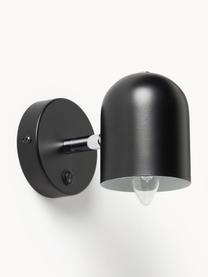 Verstelbare wandlamp Almo, Lampenkap: gepoedercoat metaal, Zwart, Ø 10 x H 17 cm