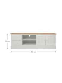 Mueble de TV Nora, Blanco, beige, An 150 x Al 50 cm