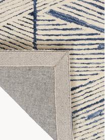 Alfombra corredor artesanal de lana Colorado, 100% lana

Las alfombras de lana se pueden aflojar durante las primeras semanas de uso, la pelusa se reduce con el uso diario., Blanco crema, azul oscuro, An 70 x Al 230 cm