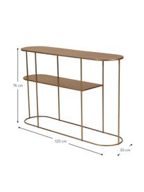 Metalen sidetable Grayson in messingkleur, Gecoat metaal, Messingkleurig, B 120 cm x H 76 cm