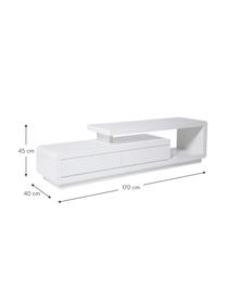 Mueble TV Loft, Tablero de fibras de densidad media (MDF), pintado, Blanco, An 170 x F 40 cm