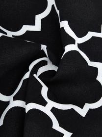 Kussenhoes Lana met grafisch patroon, 100% katoen, Zwart, wit, 30 x 50 cm