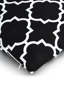 Kissenhülle Lana mit grafischem Muster, 100% Baumwolle, Schwarz, Weiß, 30 x 50 cm