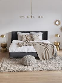 Sametová čalouněná postel Dusk, Antracitová, Š 140 cm, D 200 cm