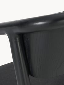 Armlehnstuhl Gali mit gepolsterter Sitzfläche, Bezug: 100 % Polyester Der strap, Gestell: Eschenholz, Eukalyptusspe, Schwarz, Eschenholz schwarz lackiert, B 56 x T 55 cm